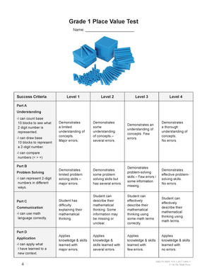 A Year of Grade 1 Math Assessments