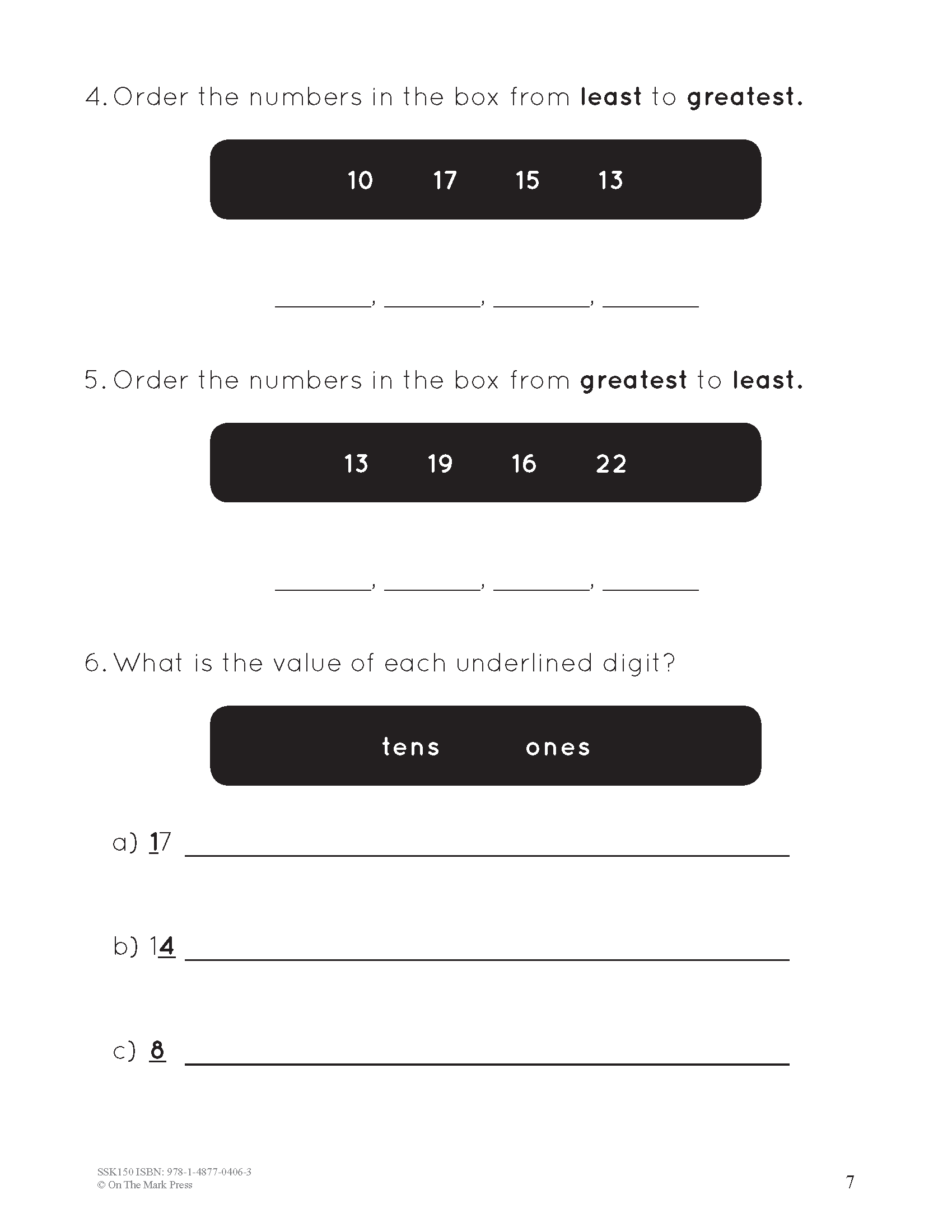 A Year of Grade 1 Math Assessments