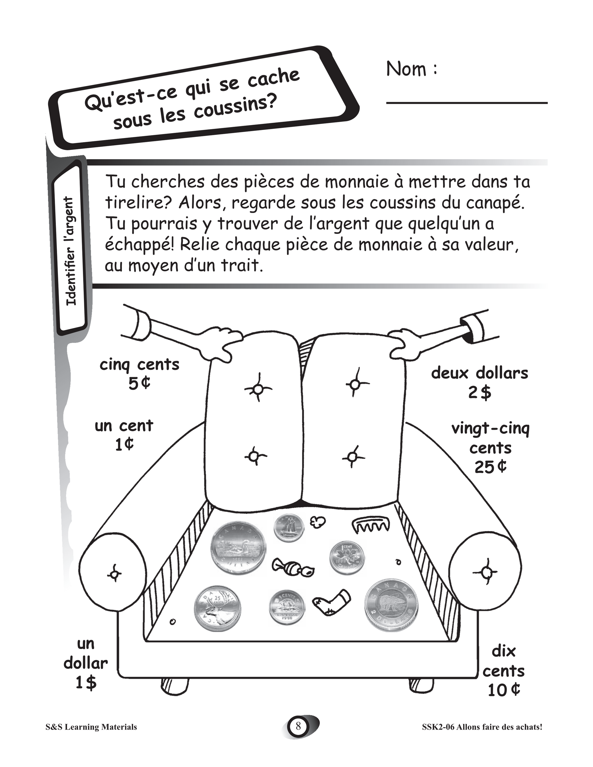 Allons faire des achats! 1e à 3e année