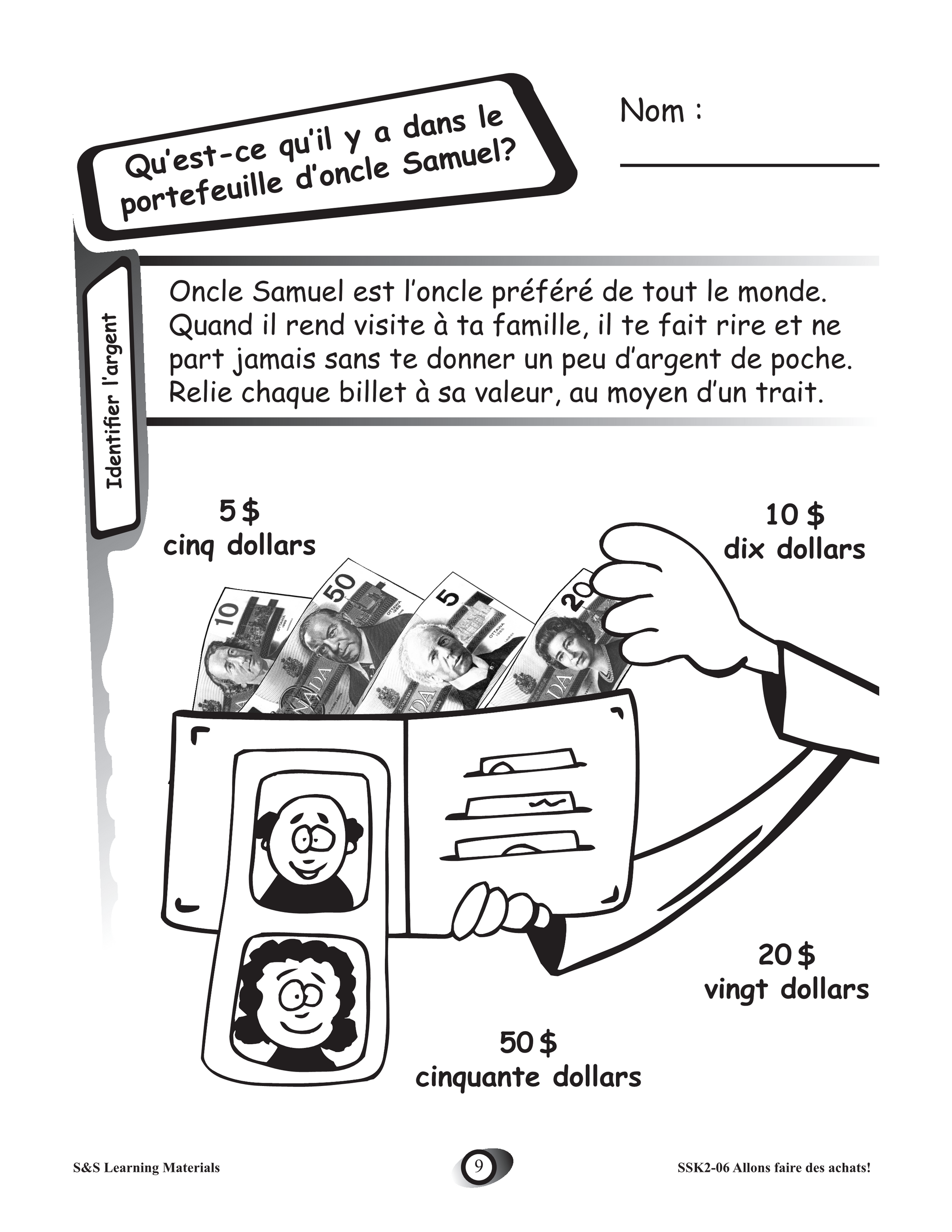 Allons faire des achats! 1e à 3e année