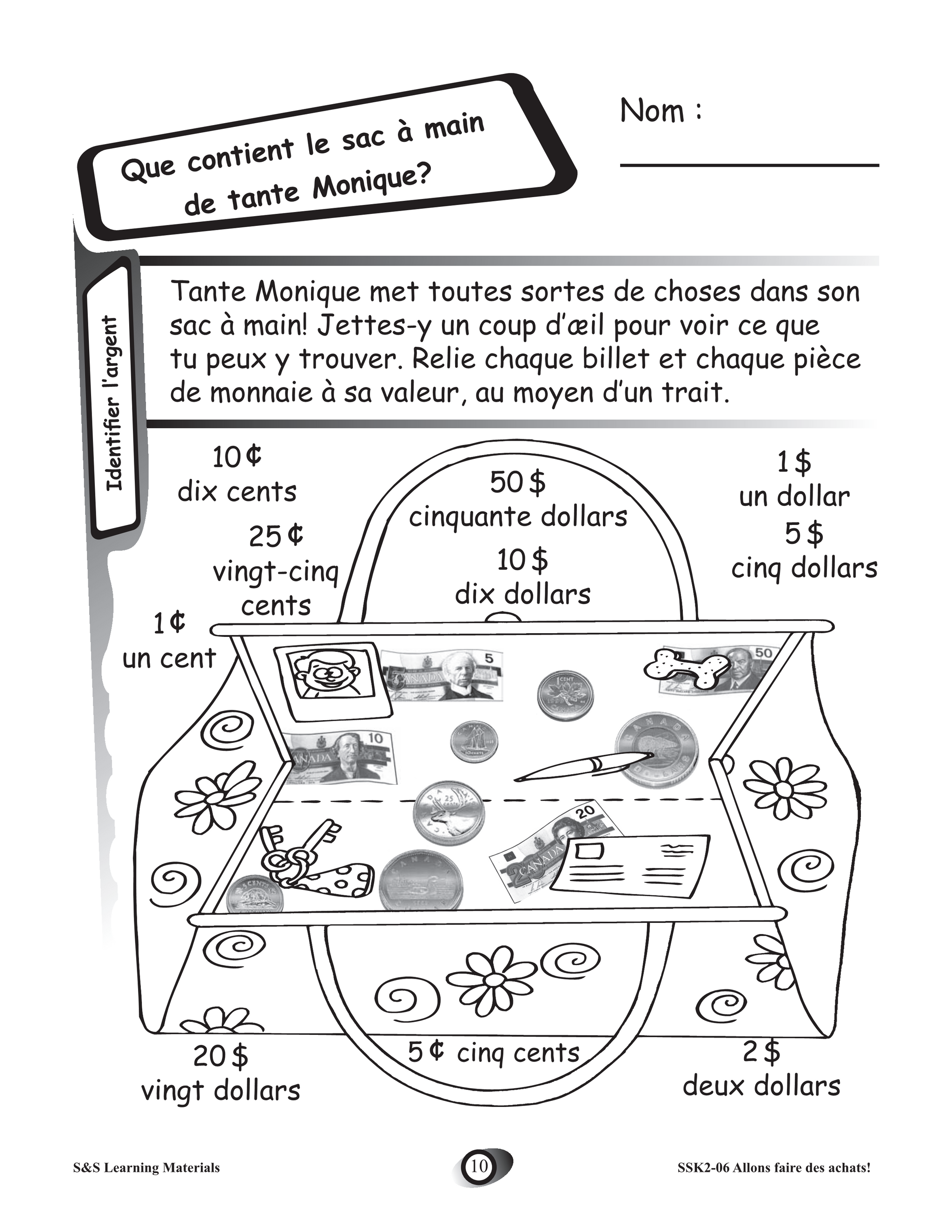 Allons faire des achats! 1e à 3e année