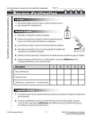 Les mathématiques enseignées avec du matériel de manipulation 4e à 6e année