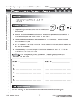 Les mathématiques enseignées avec du matériel de manipulation 4e à 6e année
