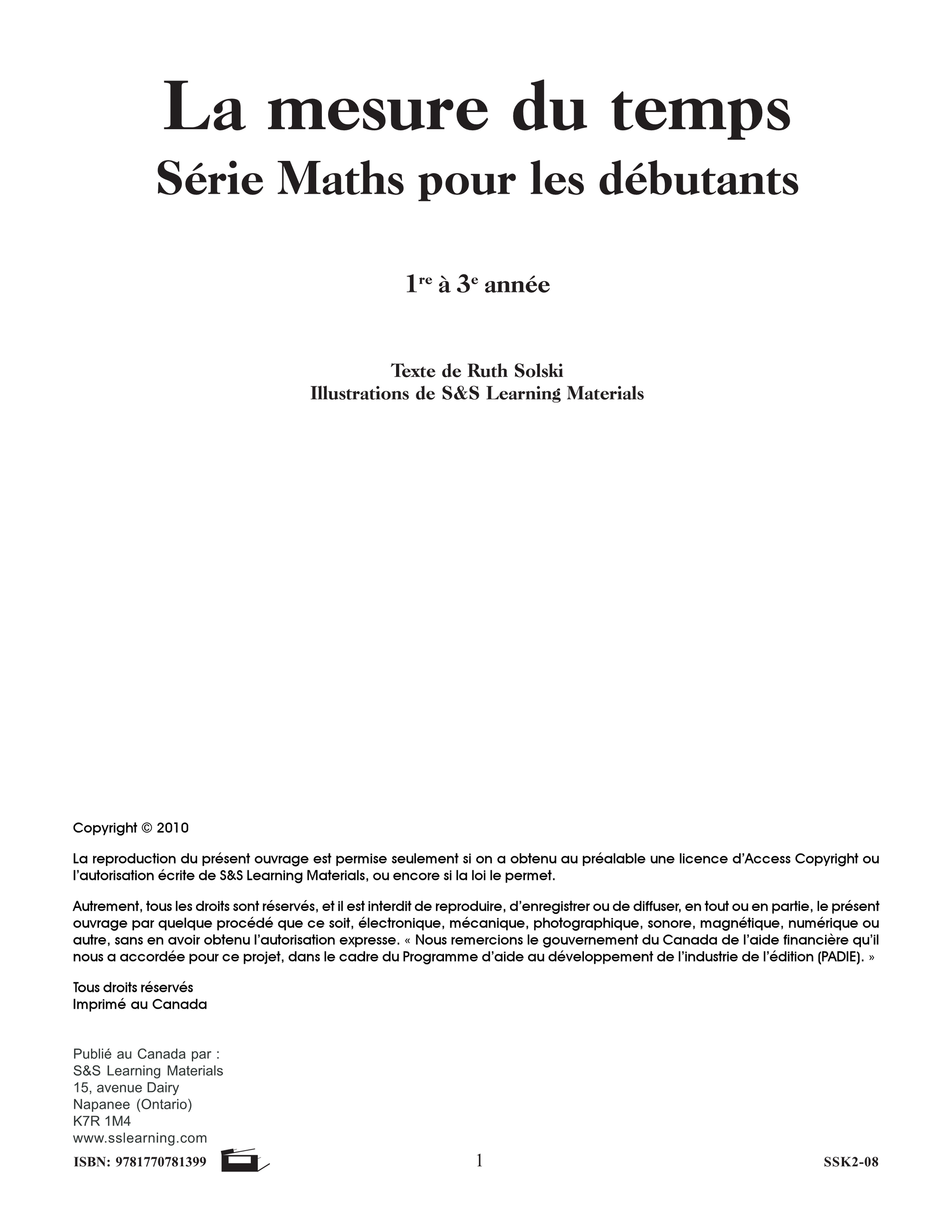 La mesure du temps 1e à 3e année