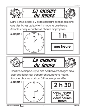 La mesure du temps 1e à 3e année