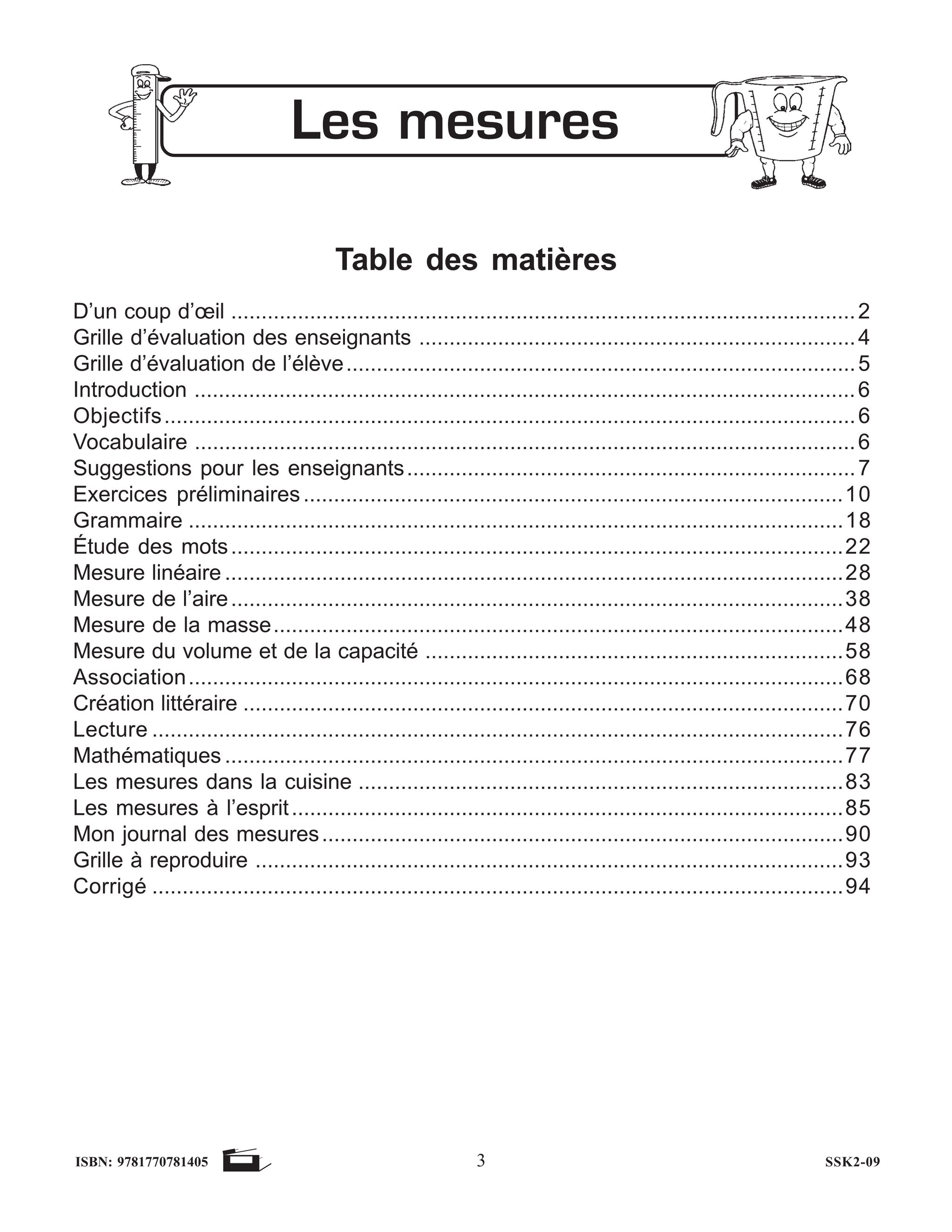 Les mesures années du primaire