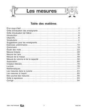Les mesures années du primaire