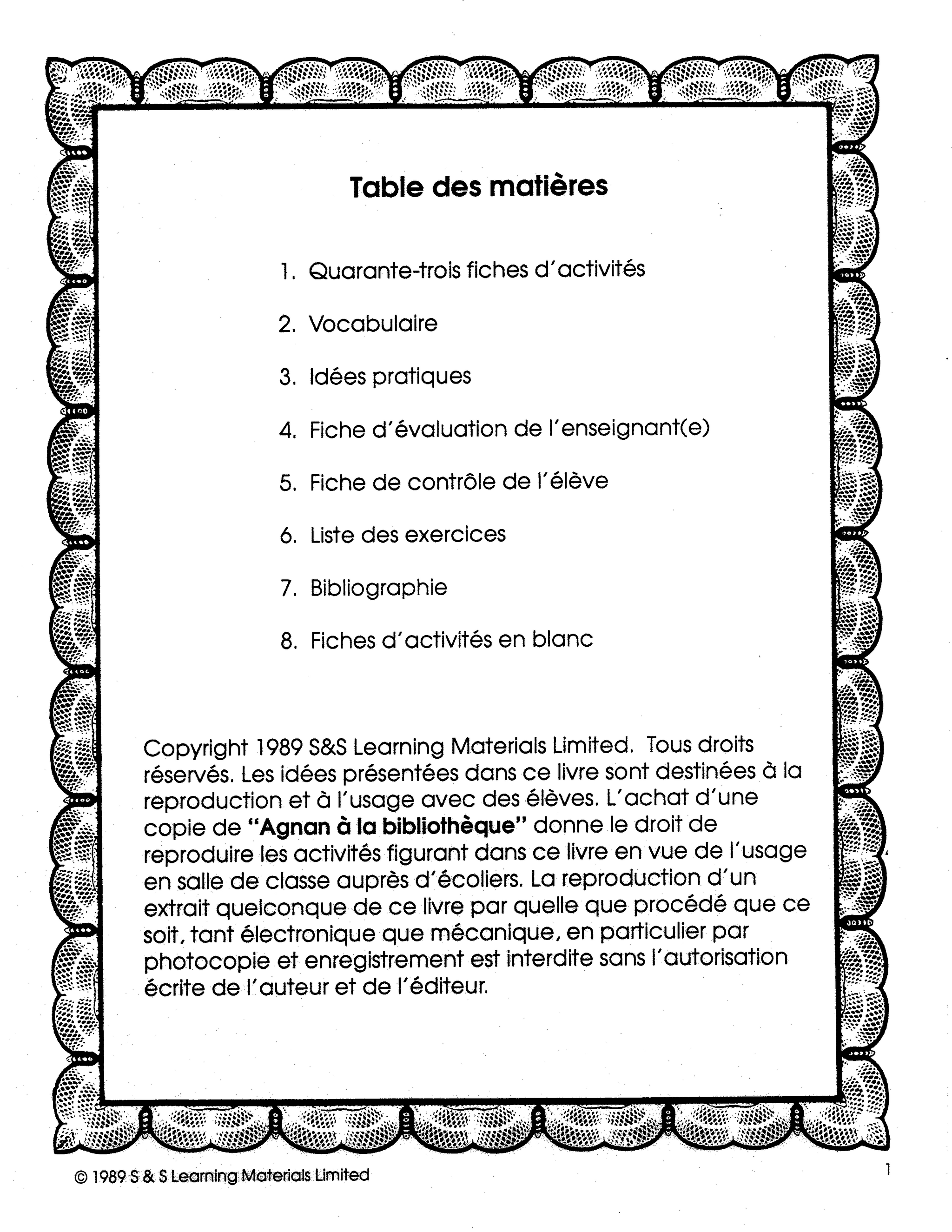 Agnan a la Bibliotheque 4e à 6e année