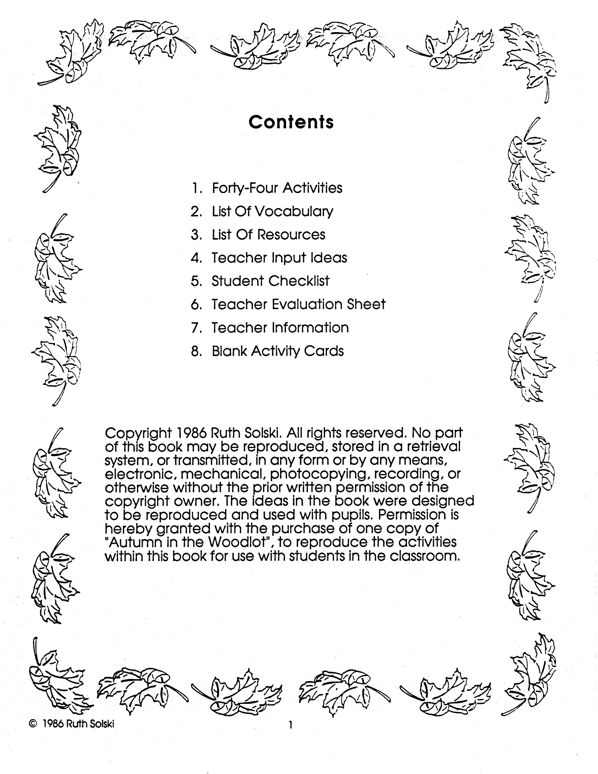 Autumn in the Woodlot Grades 2-3