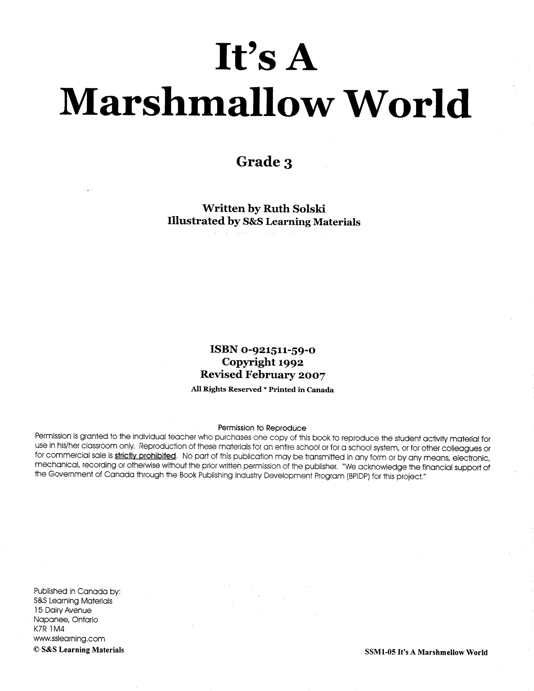 It's a Marshmallow World Grade 3