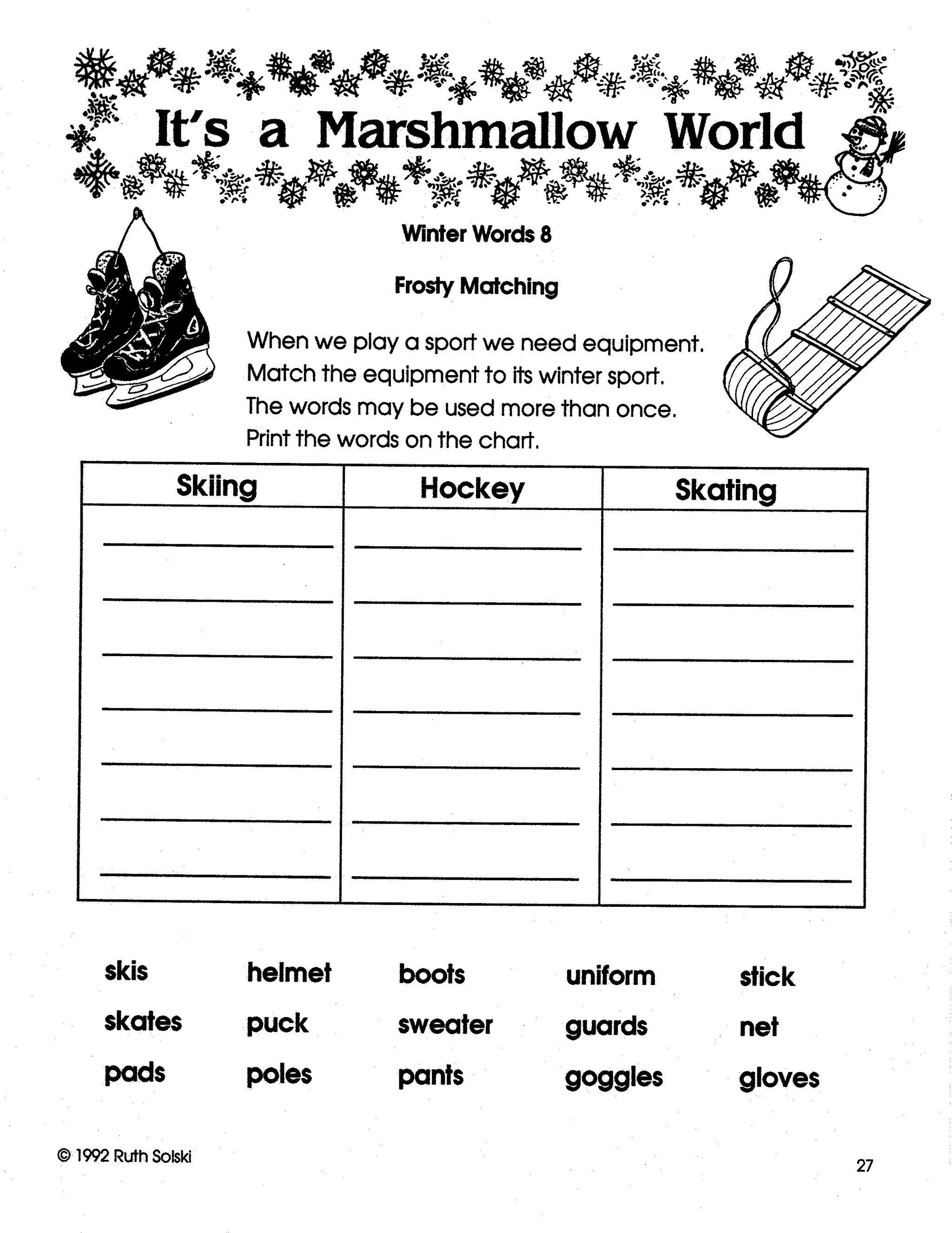 It's a Marshmallow World Grade 3