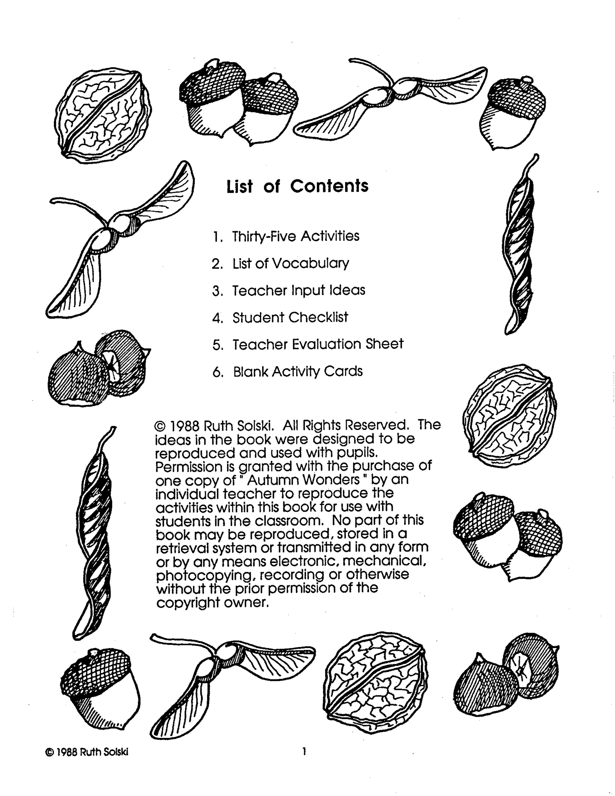 Autumn Wonders Grade 1