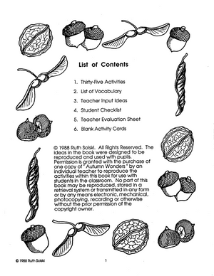 Autumn Wonders Grade 1