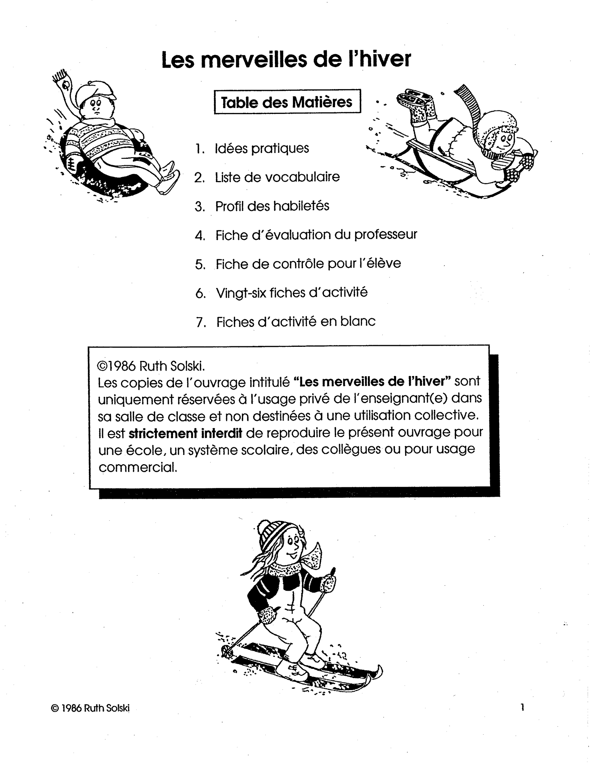 Les merveilles de l'hiver 2e à 3e année