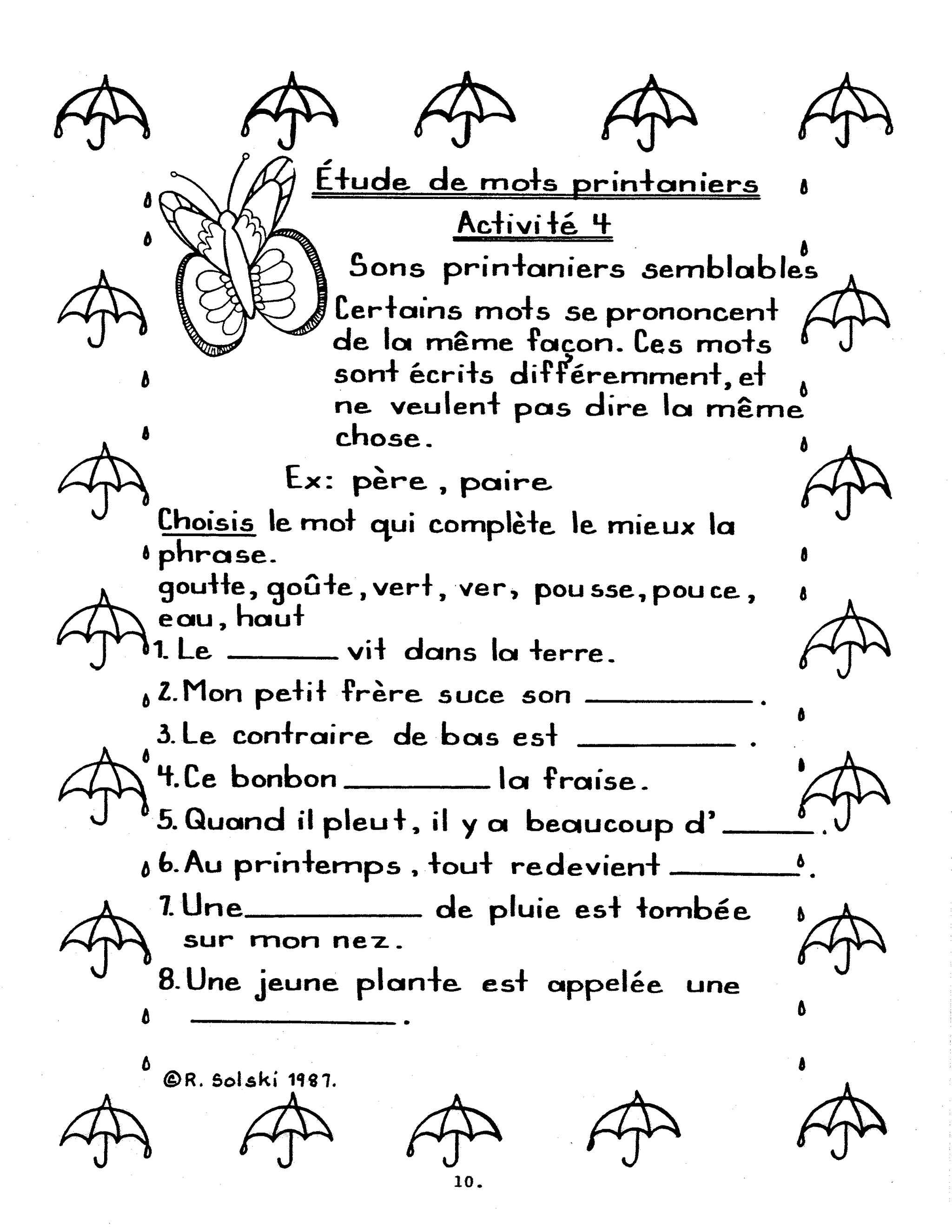Célèbrons le printemps 2e à 3e année
