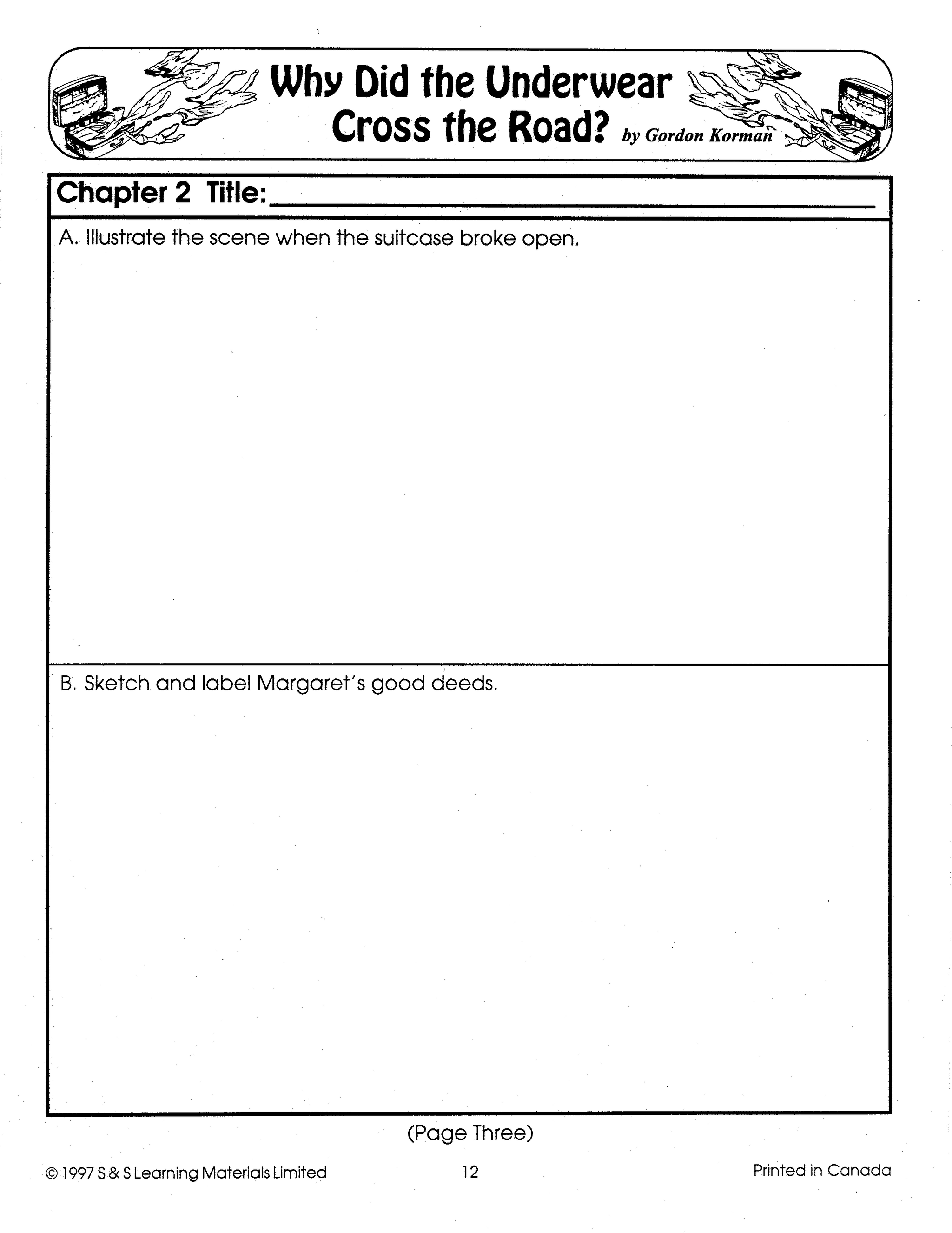 Why Did the Underwear Cross The Road?: Novel Study Guide Gr. 4-6