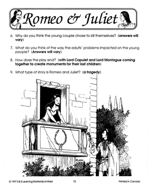 Romeo & Juliet, by William Shakespeare Lit Link/Novel Study Grades 7-8