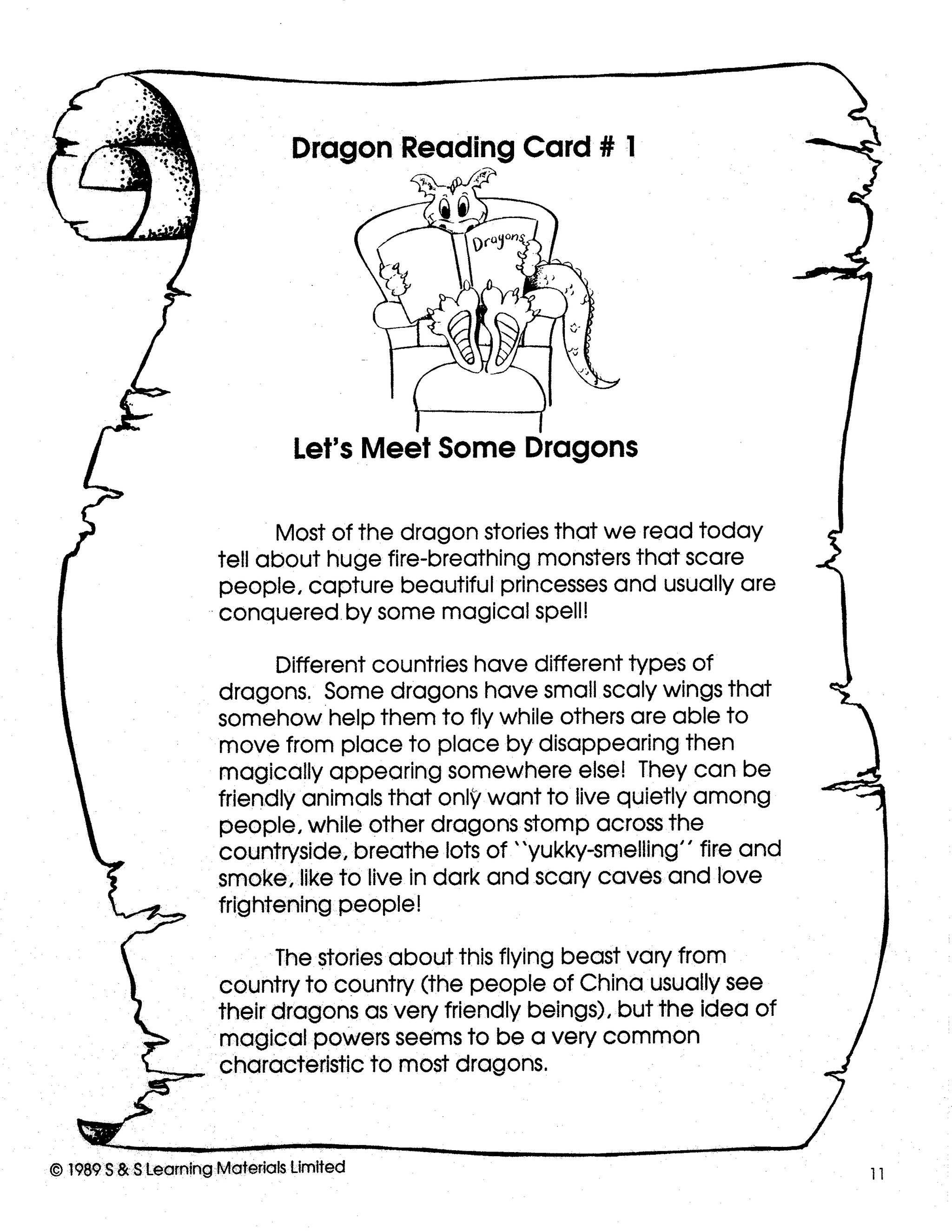 All About Dragons Gr. 3-6