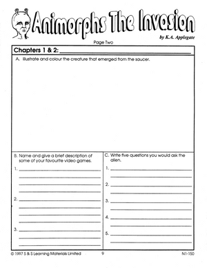 Animorphs The Invasion: Novel Study Guide Gr. 4-6