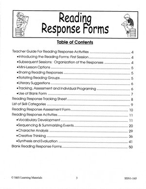 Reading Response Forms Grades 1-3