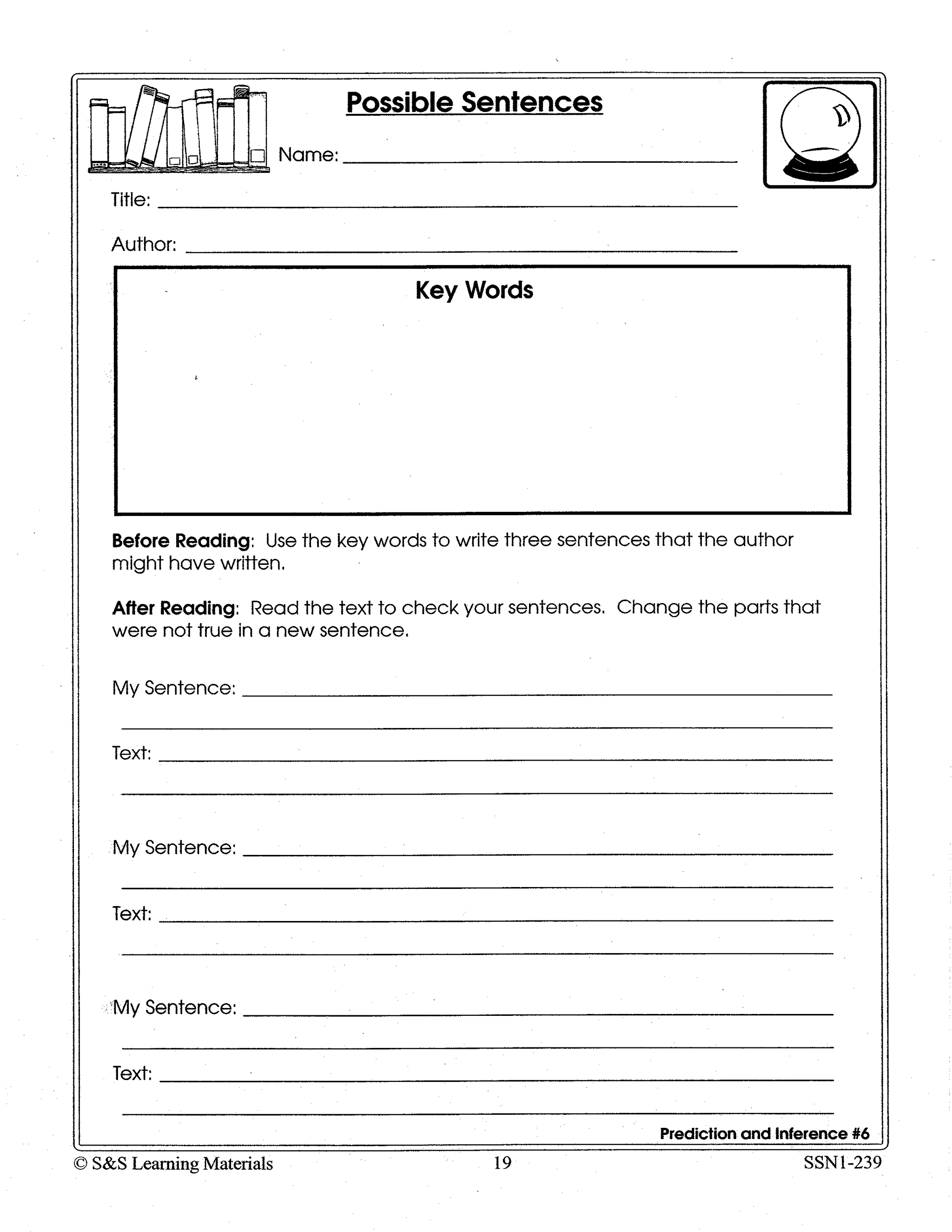 Reading Response Forms Gr. 4-6