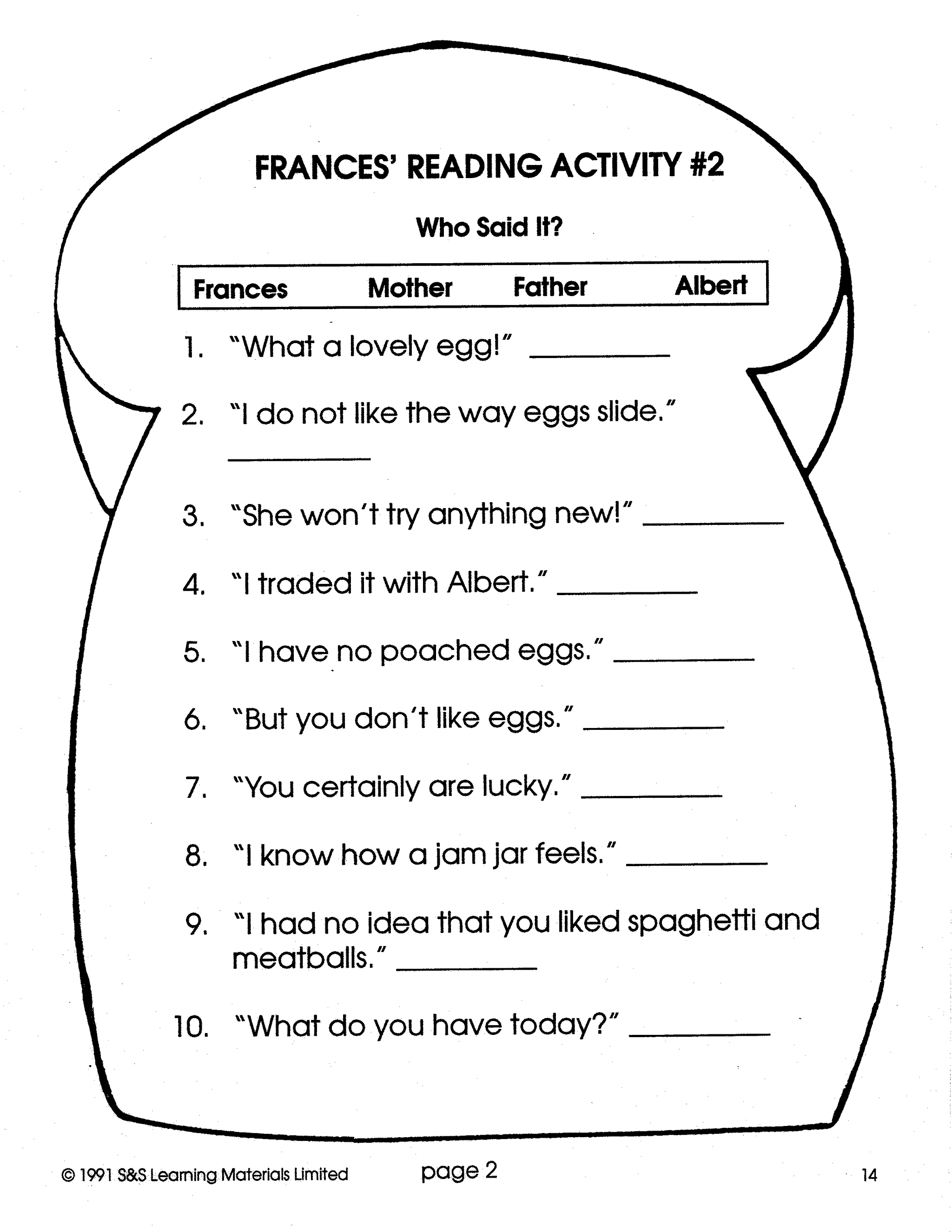 Bread and Jam for Frances: Lit Link/Novel Study Guide Gr. 1-3