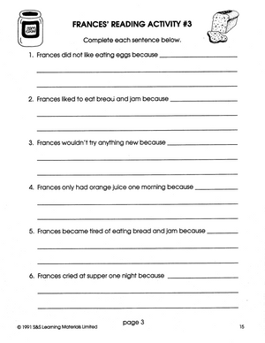 Bread and Jam for Frances: Lit Link/Novel Study Guide Gr. 1-3