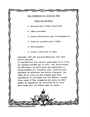 Une rimbambelle conte de fées 2e à 3e année