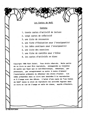 Les contes de Noël  2e à 3e année
