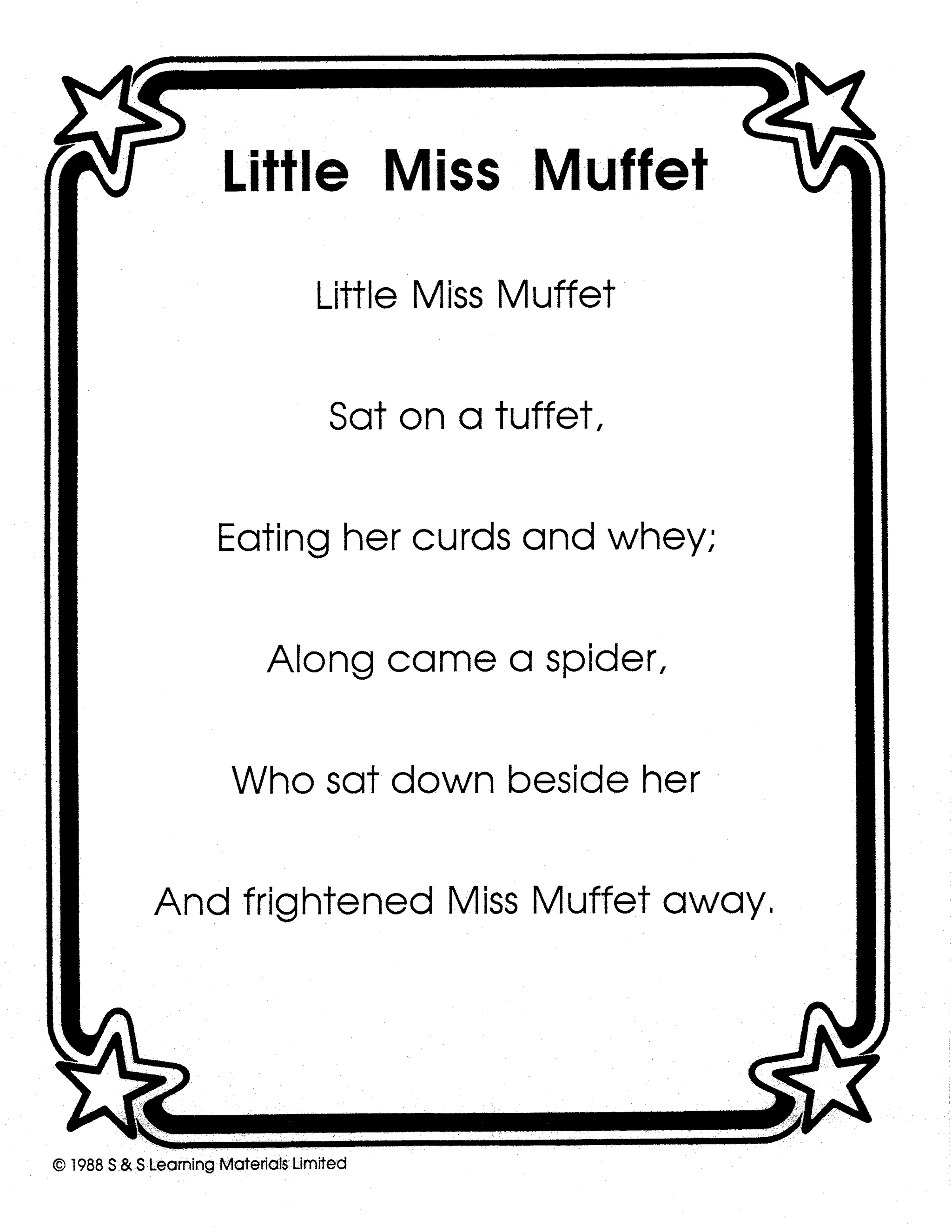 Nursery Rhymes Black & White Picture Collection Grades K-8