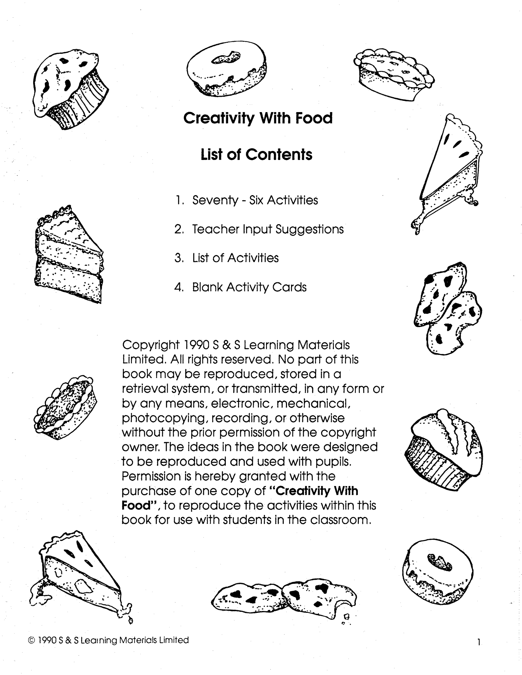 Creativity with Food Grades 4-8 - develope critical thinking and literacy skills