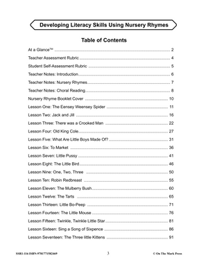 Developing Literacy Skills Using 17 Nursery Rhymes Grades 1-3
