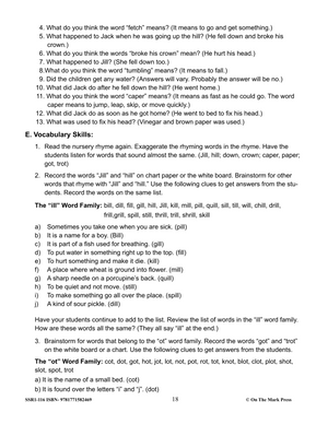 Developing Literacy Skills Using 17 Nursery Rhymes Grades 1-3