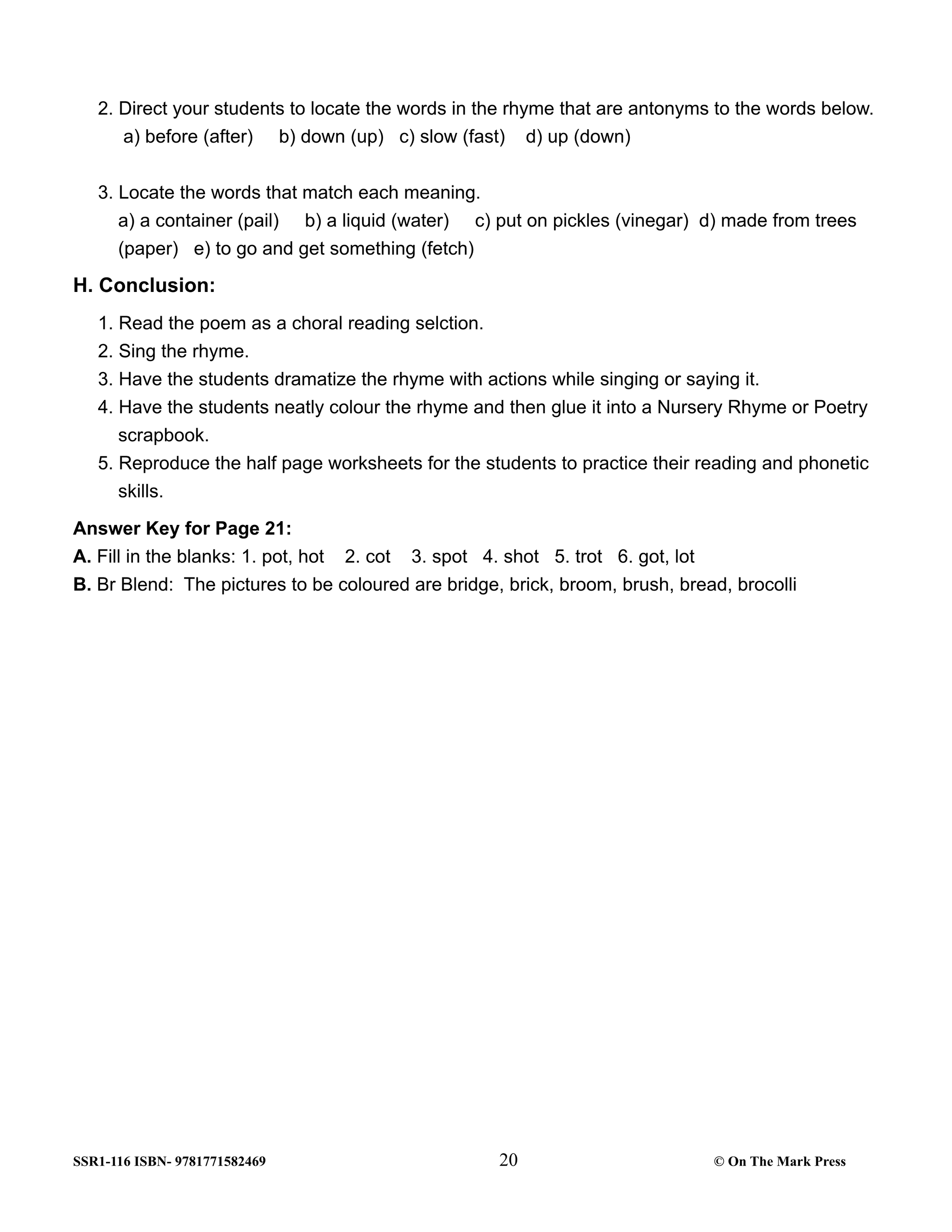 Developing Literacy Skills Using 17 Nursery Rhymes Grades 1-3