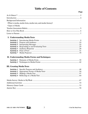 Media Literacy for Canadian Students Grades K to 1 - Understanding Media Forms and Texts