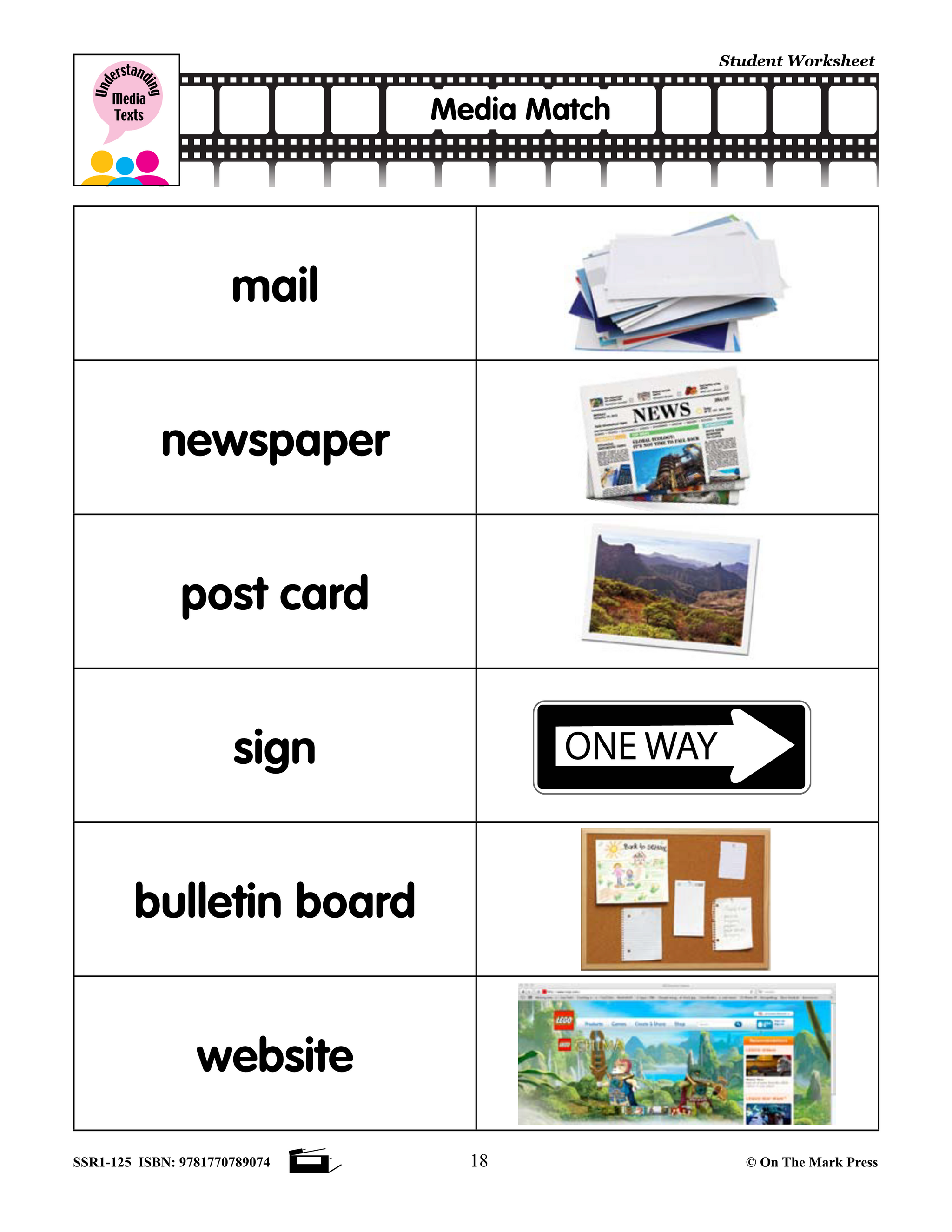 Media Literacy for Canadian Students Grades K to 1 - Understanding Media Forms and Texts