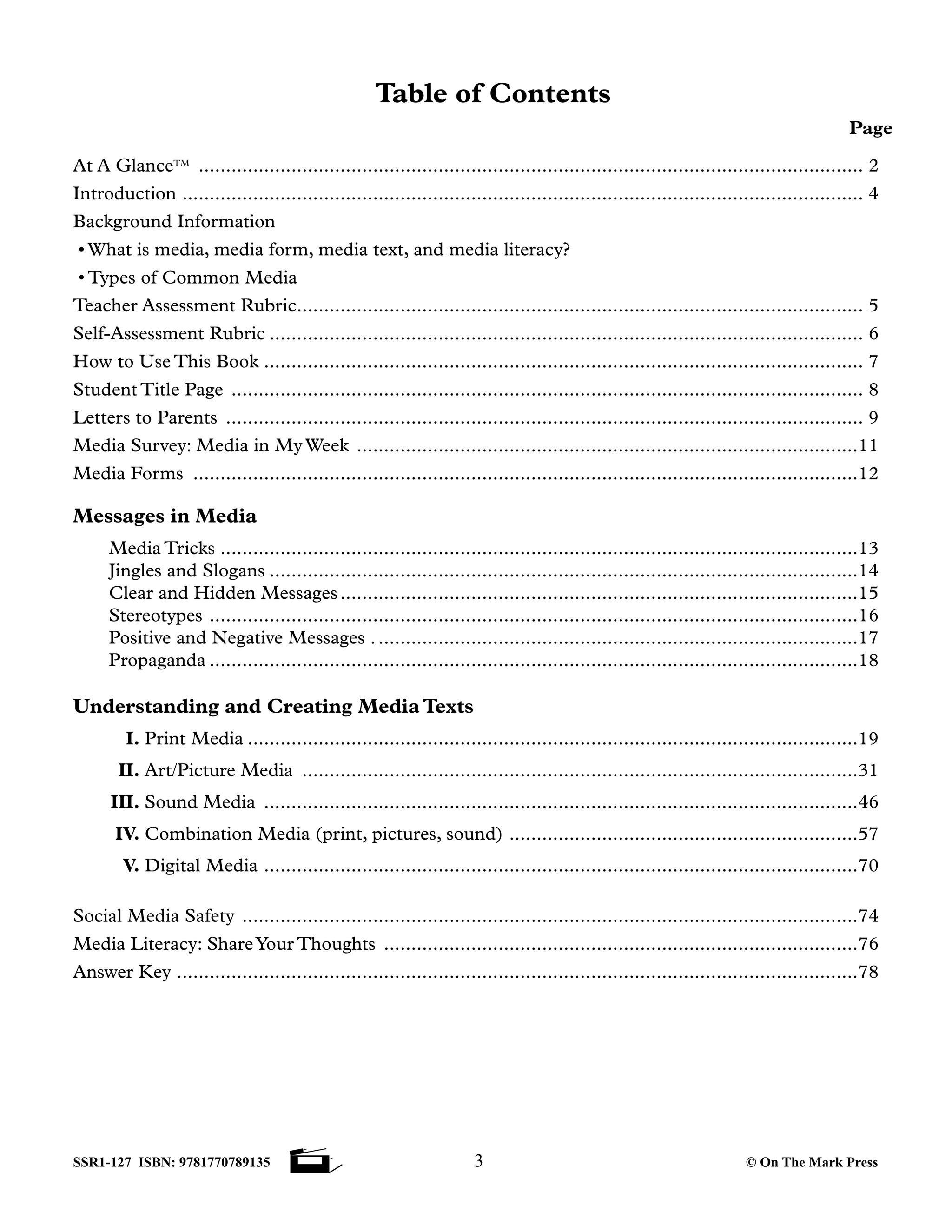 Media Literacy for Canadian Students Grades 4-6 - Understanding Media Texts and Messages