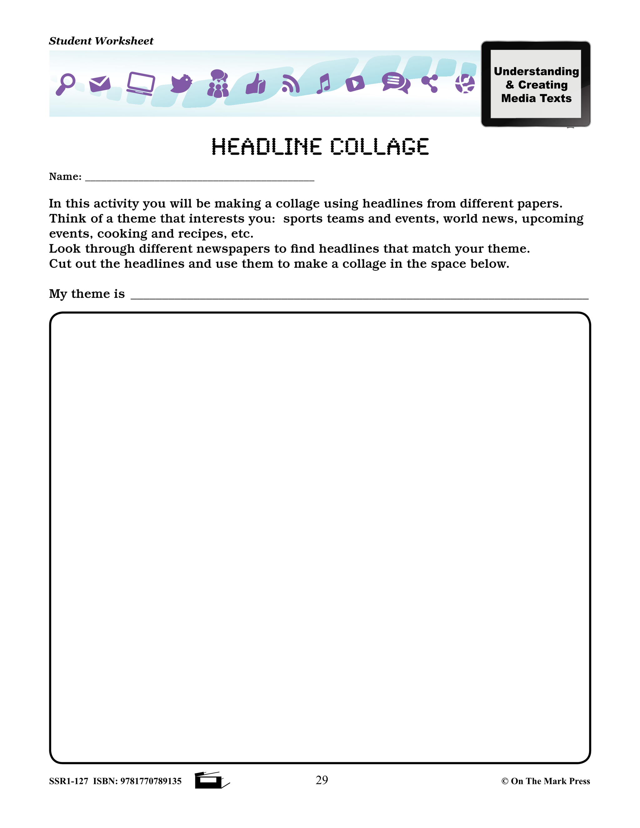 Media Literacy for Canadian Students Grades 4-6 - Understanding Media Texts and Messages