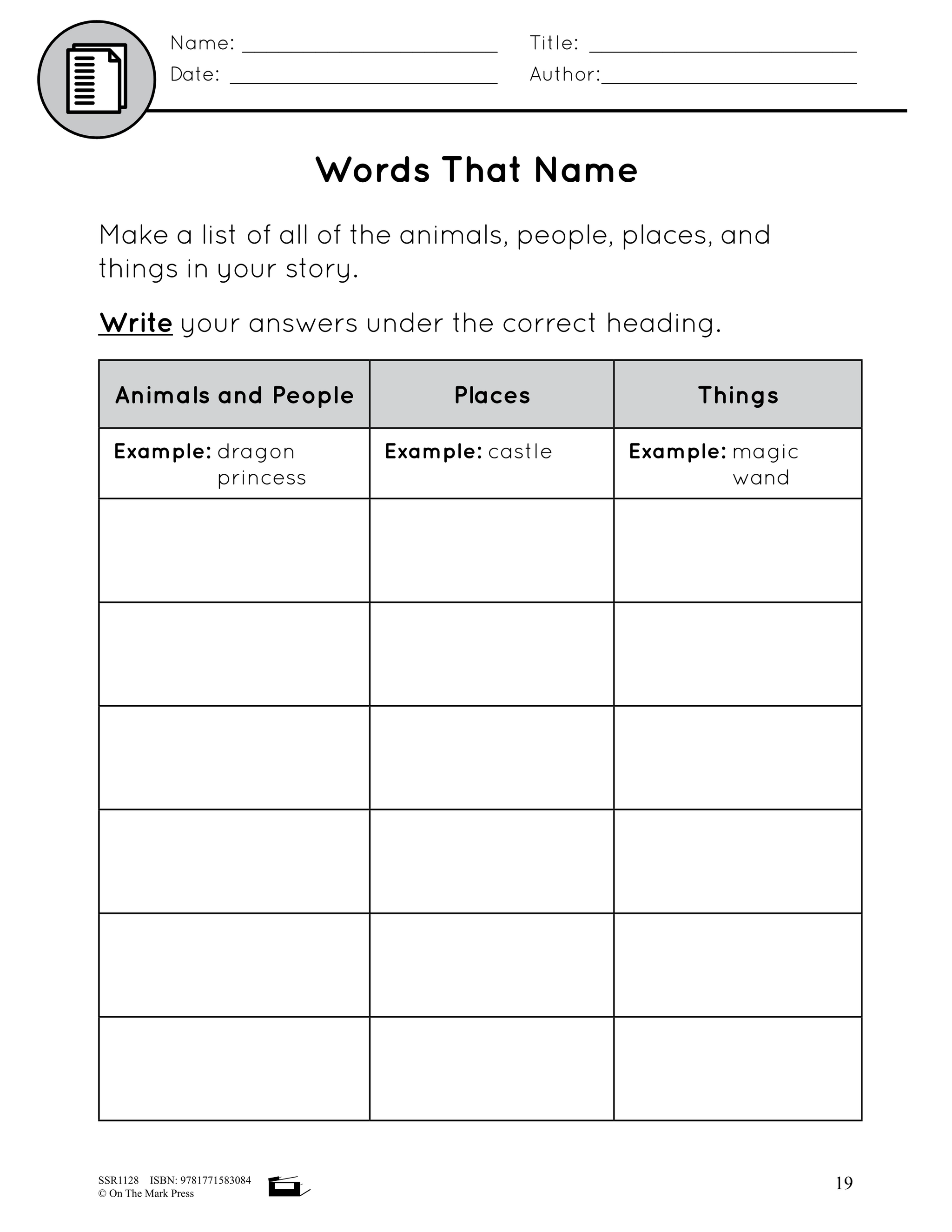 Canadian Book Reports for Beginners Grades 1-2