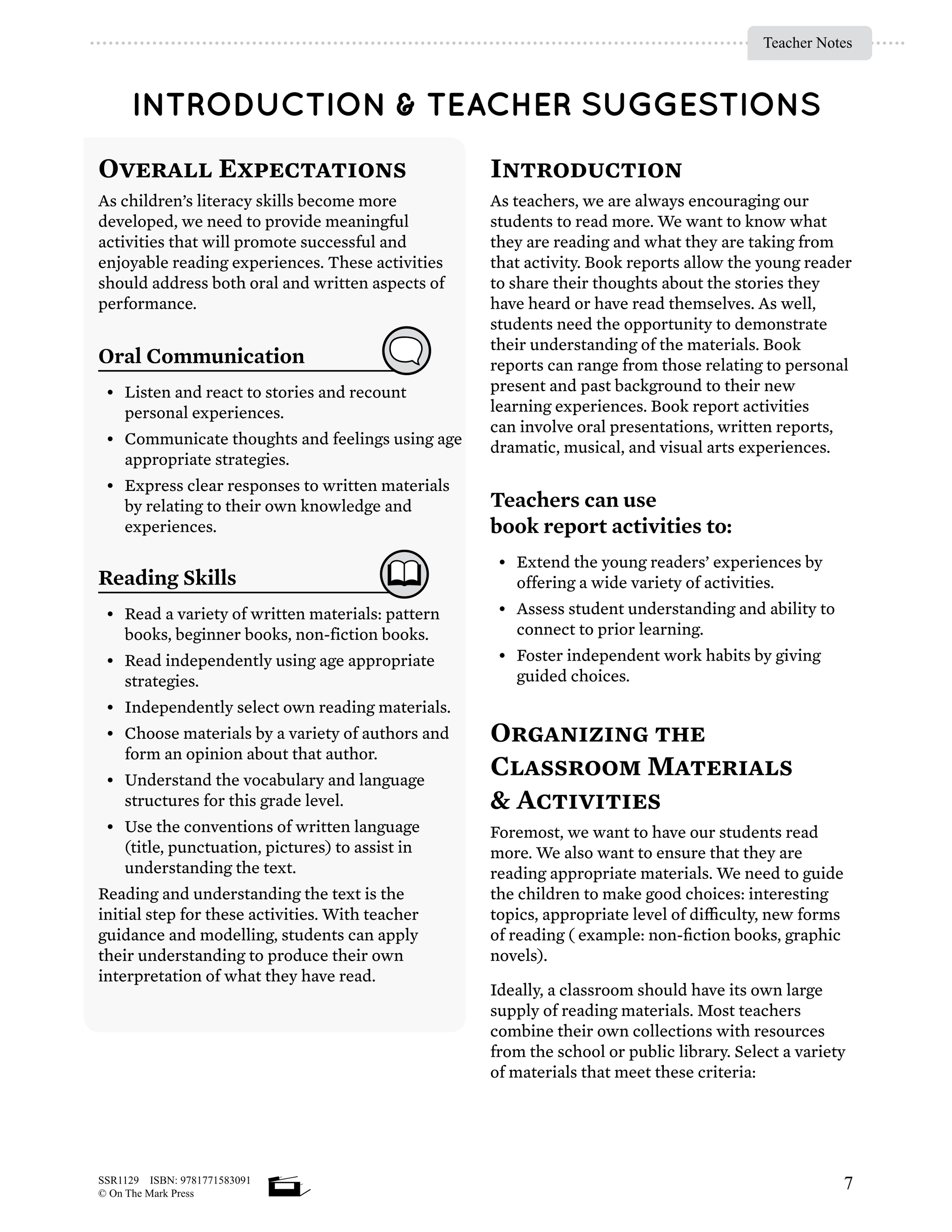 Canadian Moving Ahead with Book Reports Grades 3-4