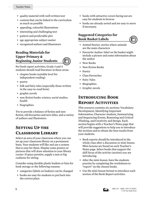 Canadian Moving Ahead with Book Reports Grades 3-4