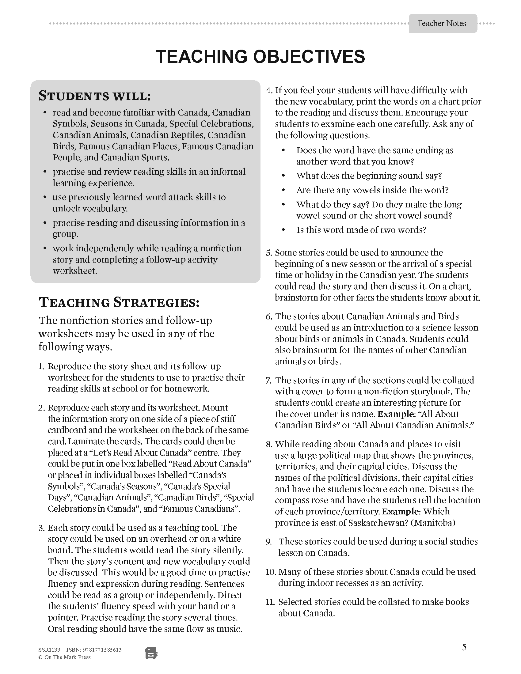 52 Weekly Nonfiction Stories About Canada Grades 2-3