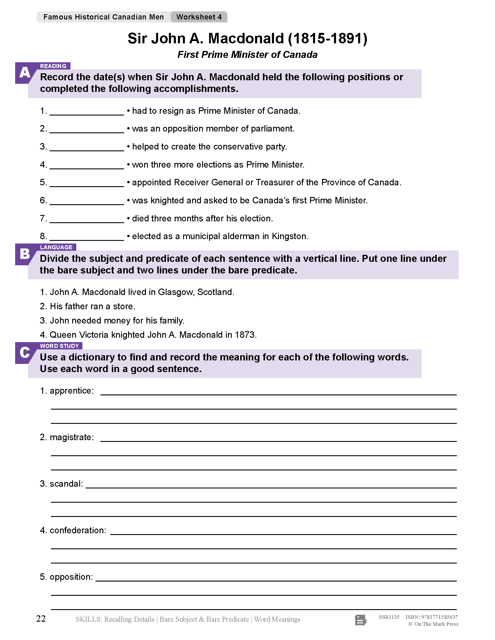 52 Weekly Nonfiction Stories About Canada Grades 4-5