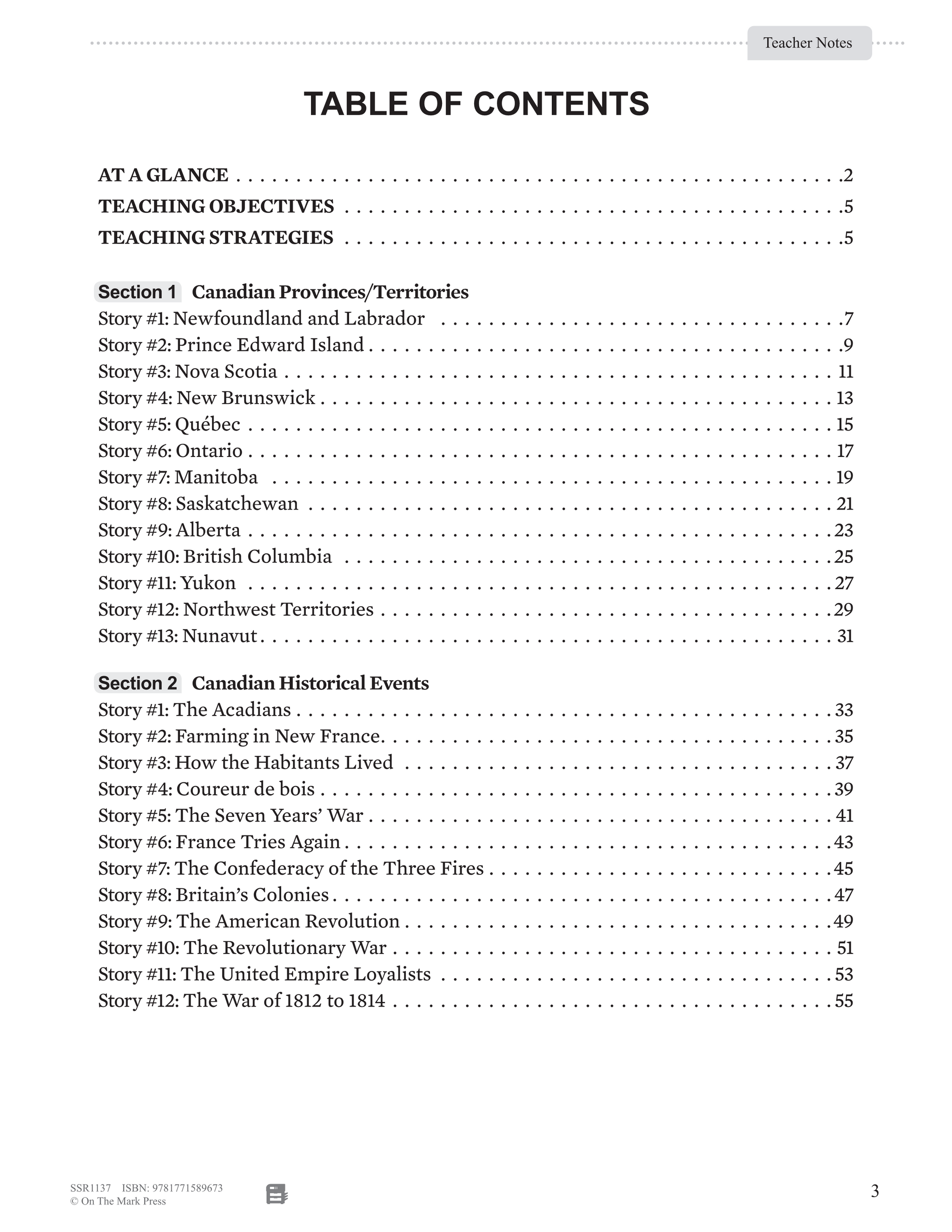 52 Weekly Nonfiction Stories About Canada Grades 6-7