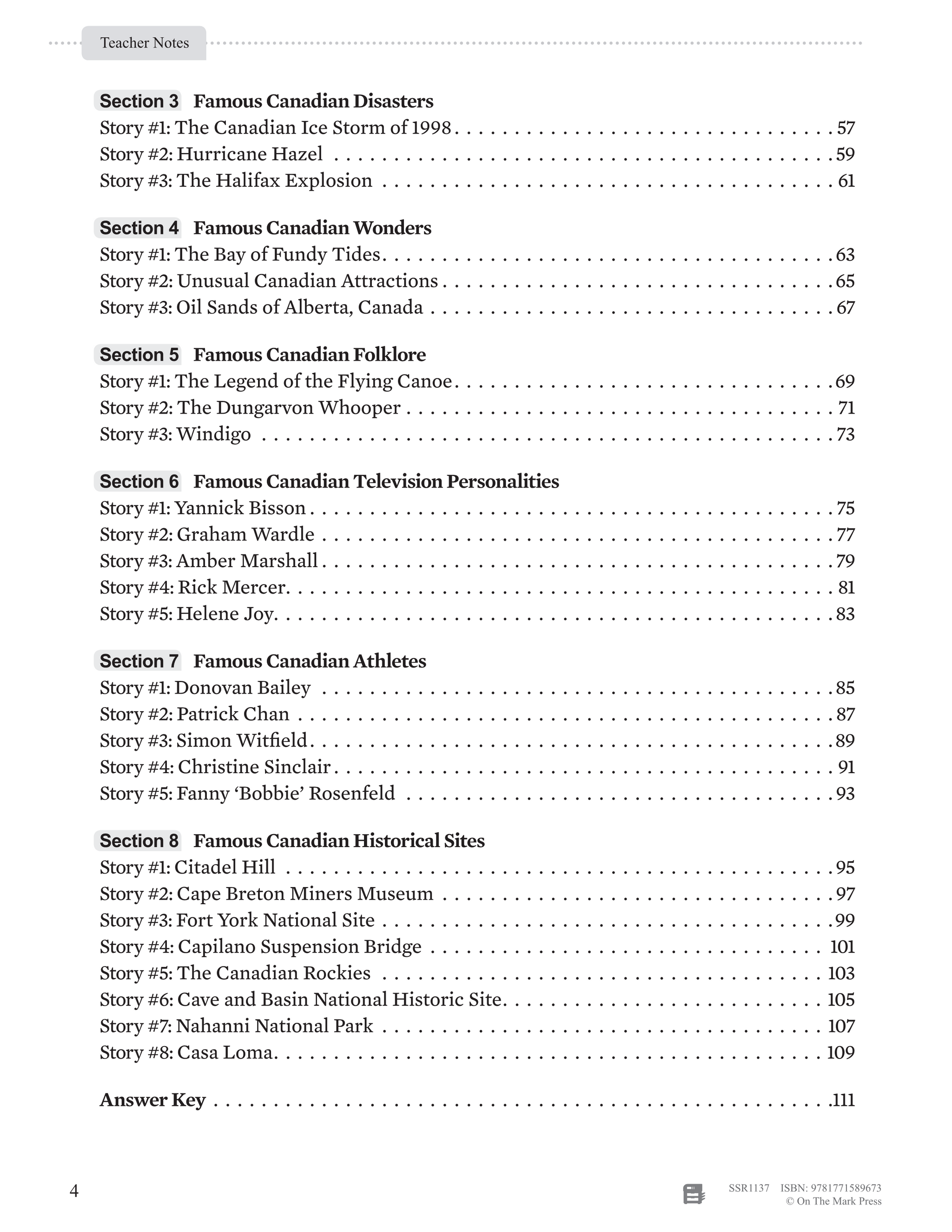 52 Weekly Nonfiction Stories About Canada Grades 6-7