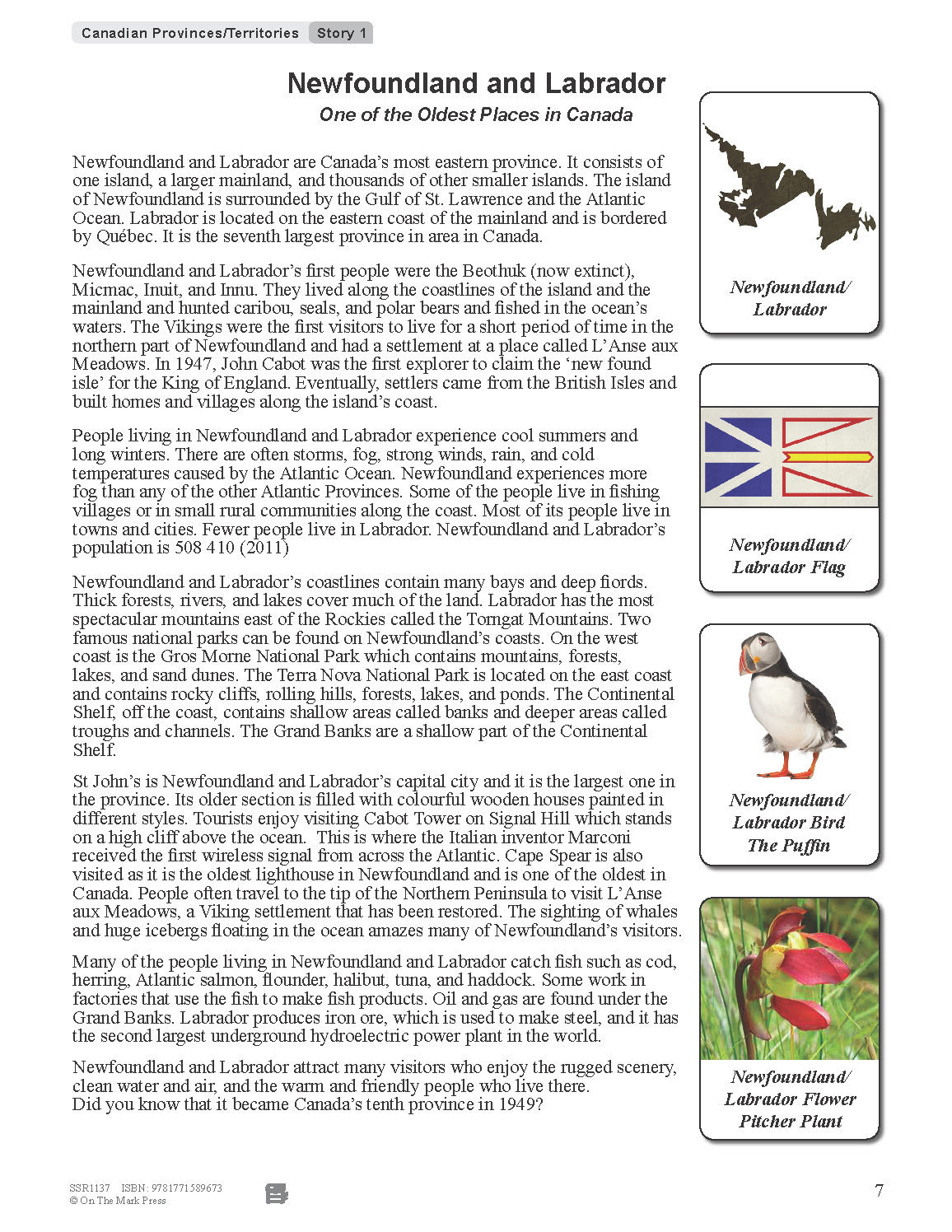 52 Weekly Nonfiction Stories About Canada Grades 6-7