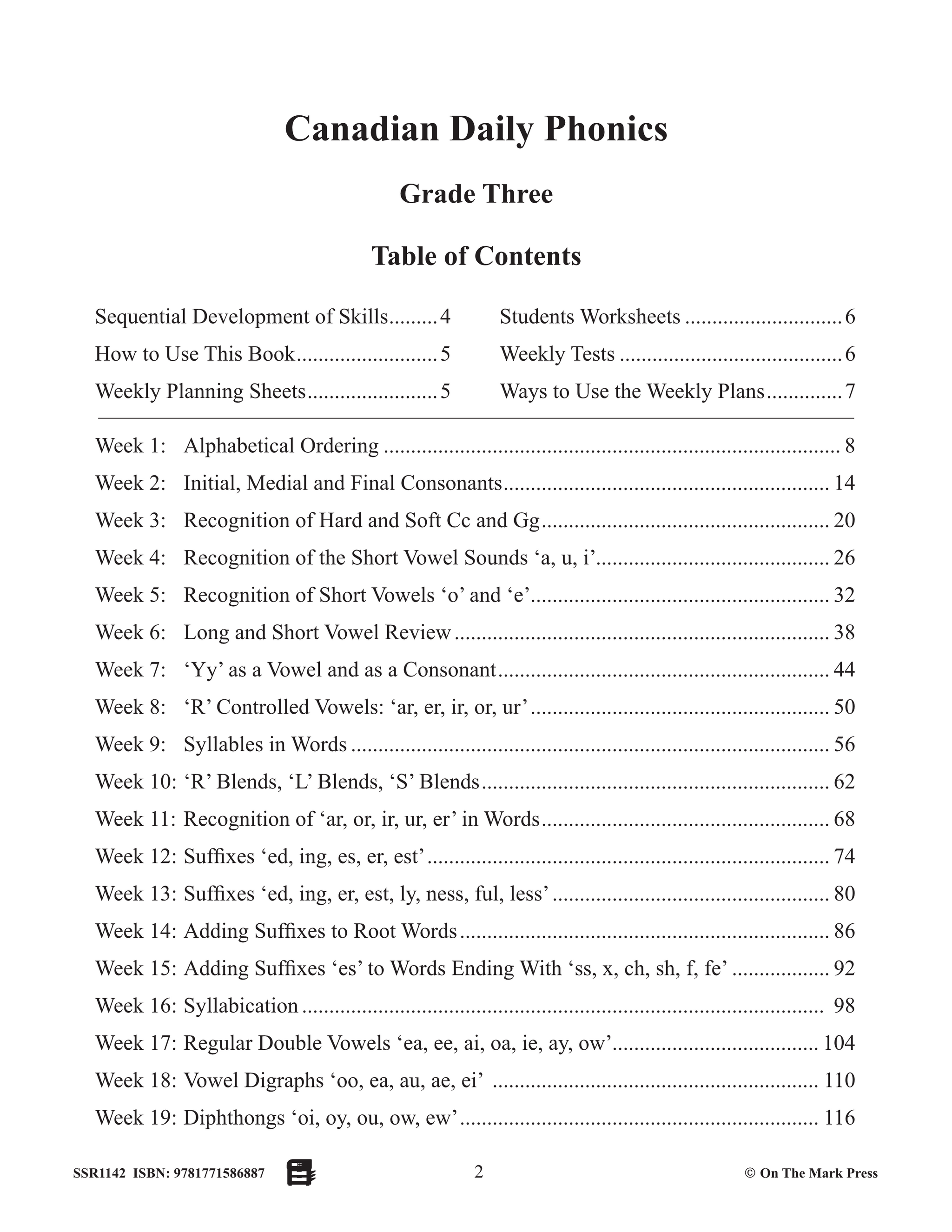 Canadian Daily Phonics Grade 3 | Vowels | Blends | Suffixes | Syllabication
