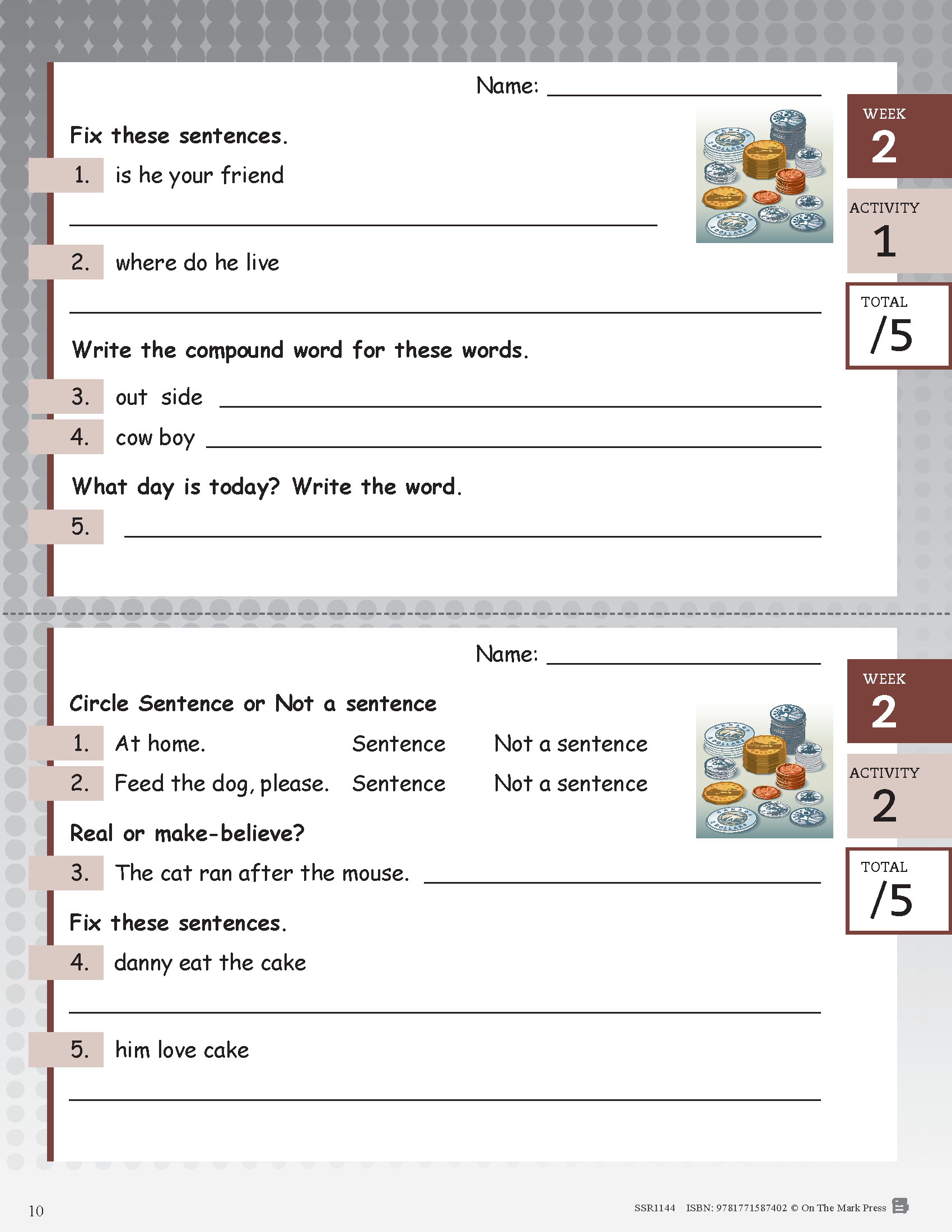 Canadian Daily Language Activities Grade 1