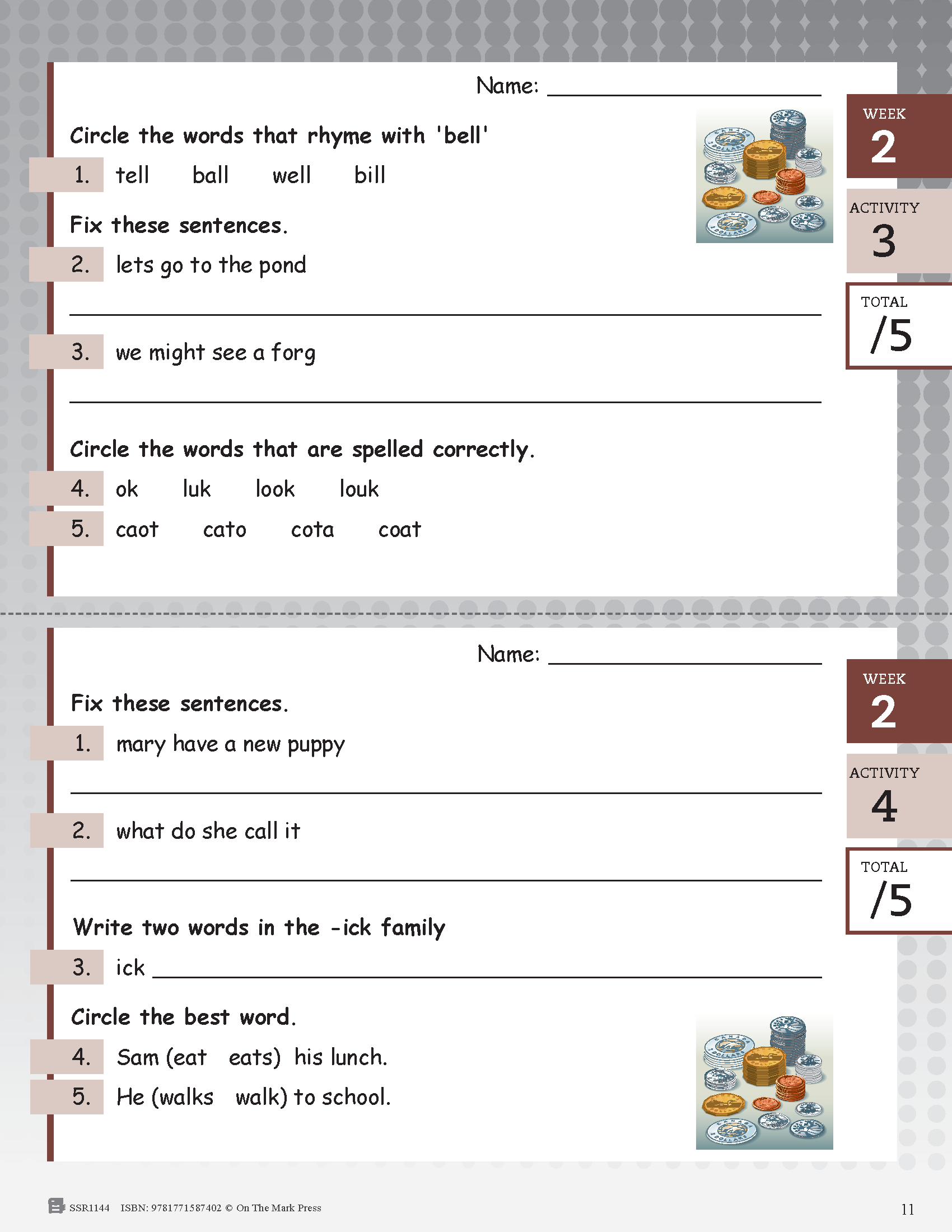 Canadian Daily Language Activities Grade 1