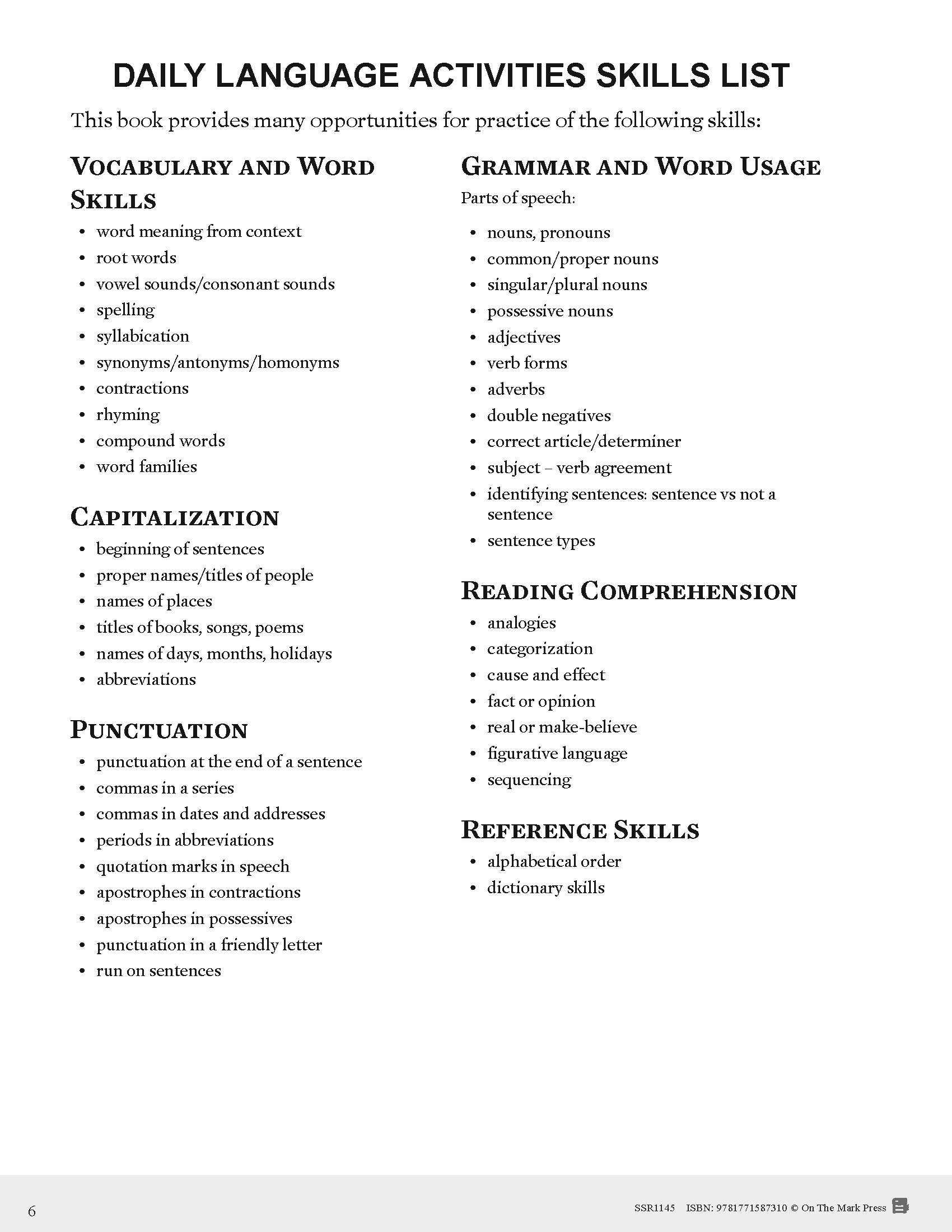 Canadian Daily Language Activities Grade 2